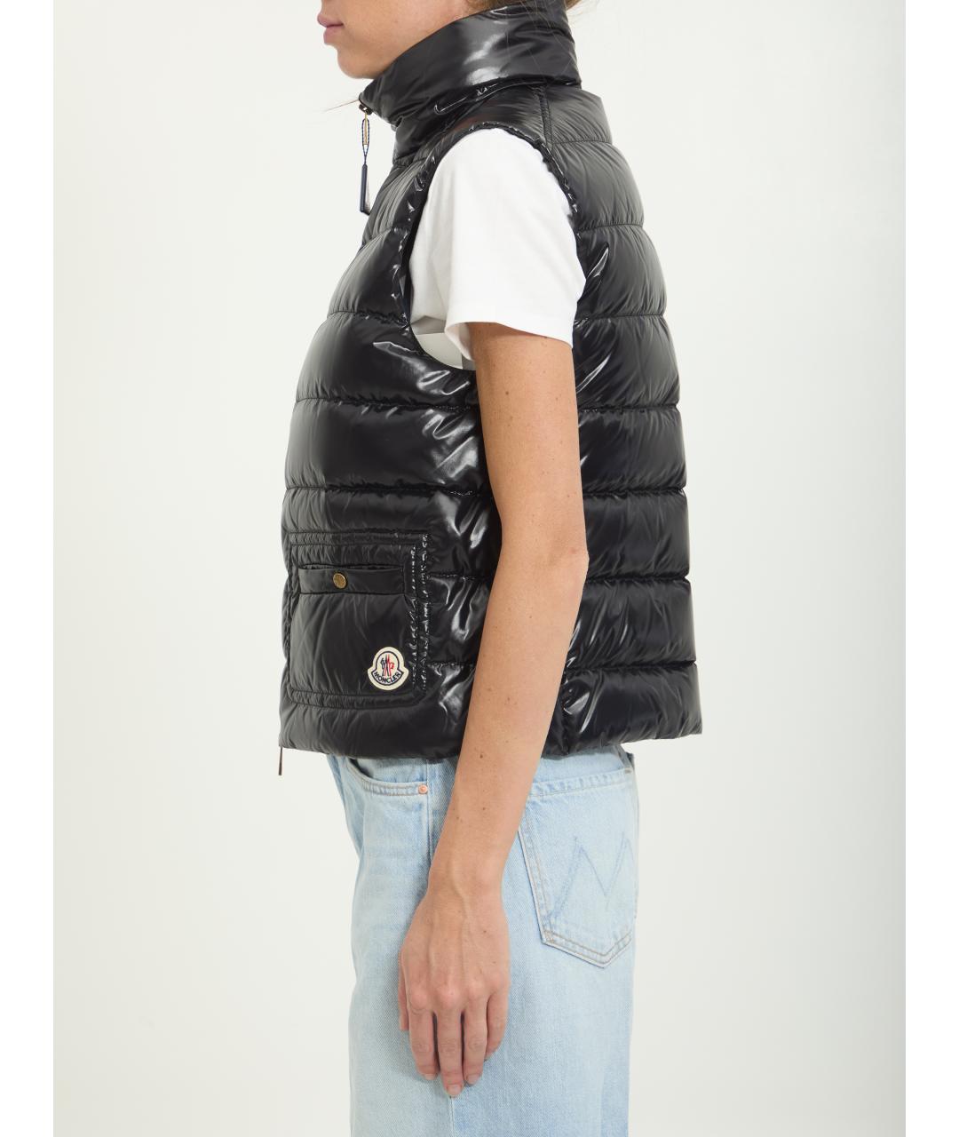 MONCLER Черная полиамидовая жилетка, фото 3