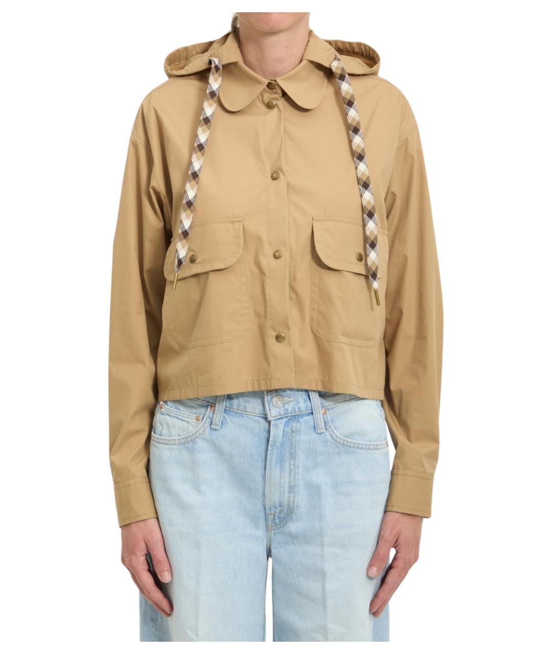 MONCLER Бежевая хлопковая рубашка, фото 1