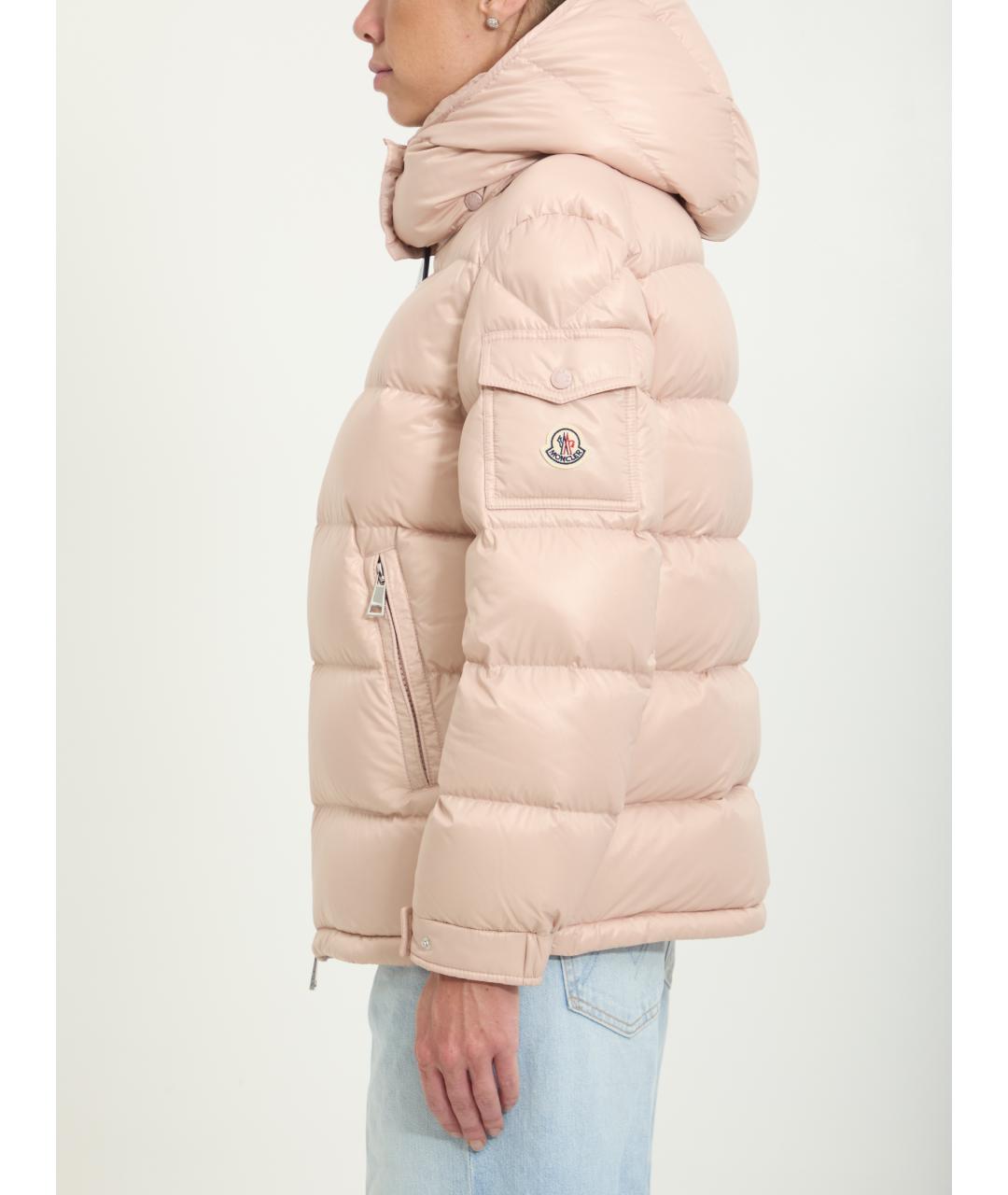MONCLER Розовая полиамидовая куртка, фото 3