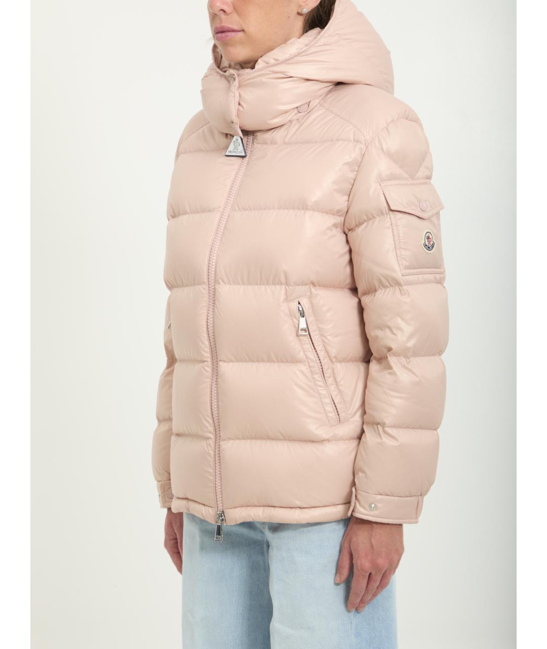 MONCLER Розовая полиамидовая куртка, фото 2