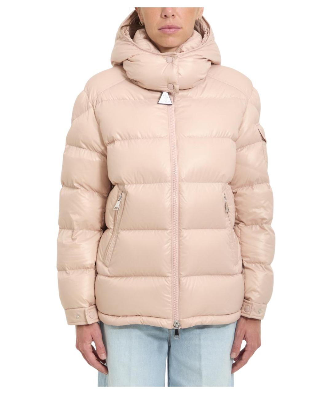 MONCLER Розовая полиамидовая куртка, фото 1