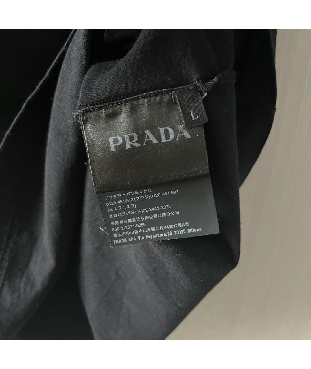 PRADA Черная хлопковая футболка, фото 5