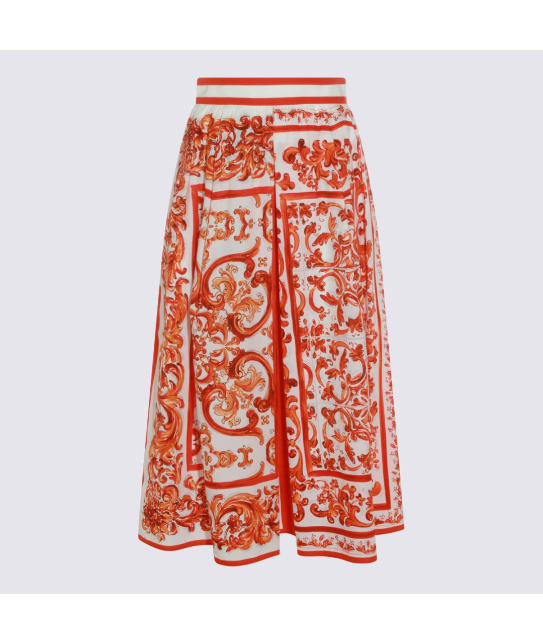 DOLCE&GABBANA Оранжевая юбка миди, фото 2