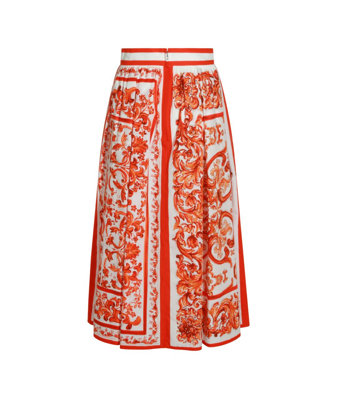DOLCE&GABBANA Оранжевая юбка миди, фото 3