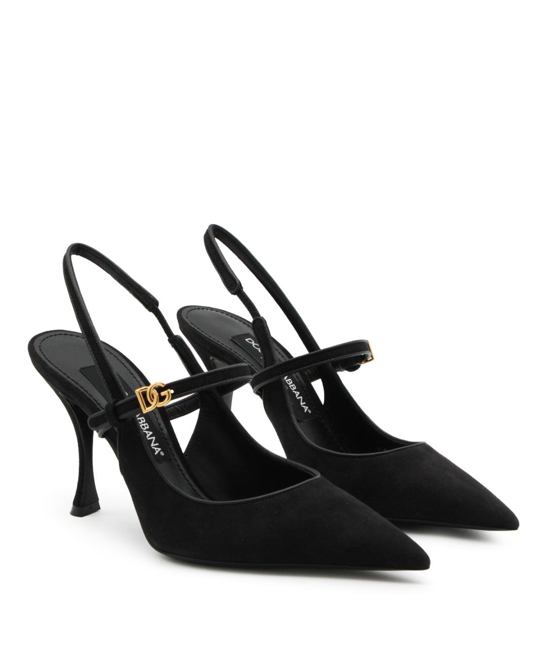 DOLCE&GABBANA Черные замшевые туфли, фото 2