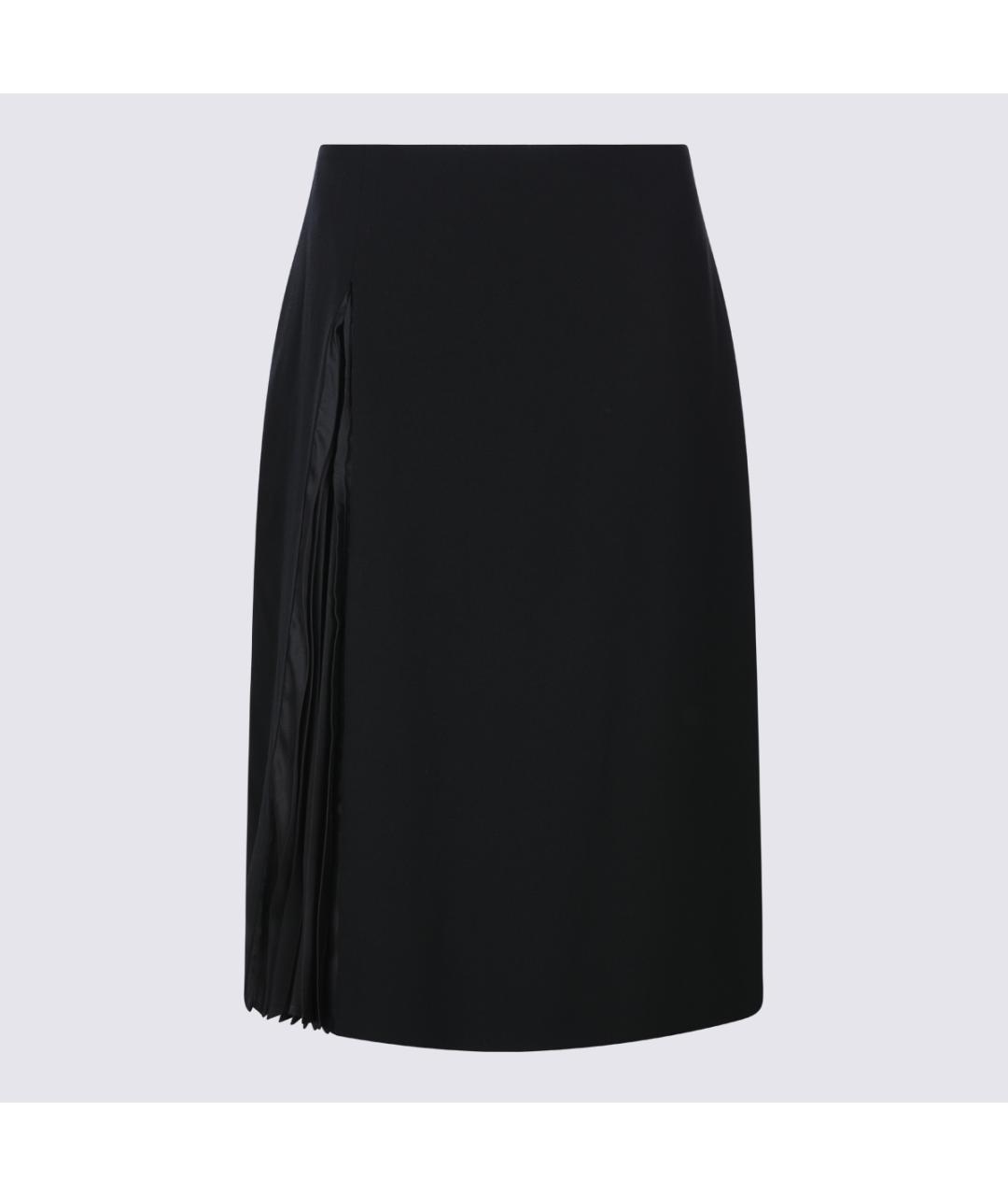 JIL SANDER Черная шерстяная юбка миди, фото 2