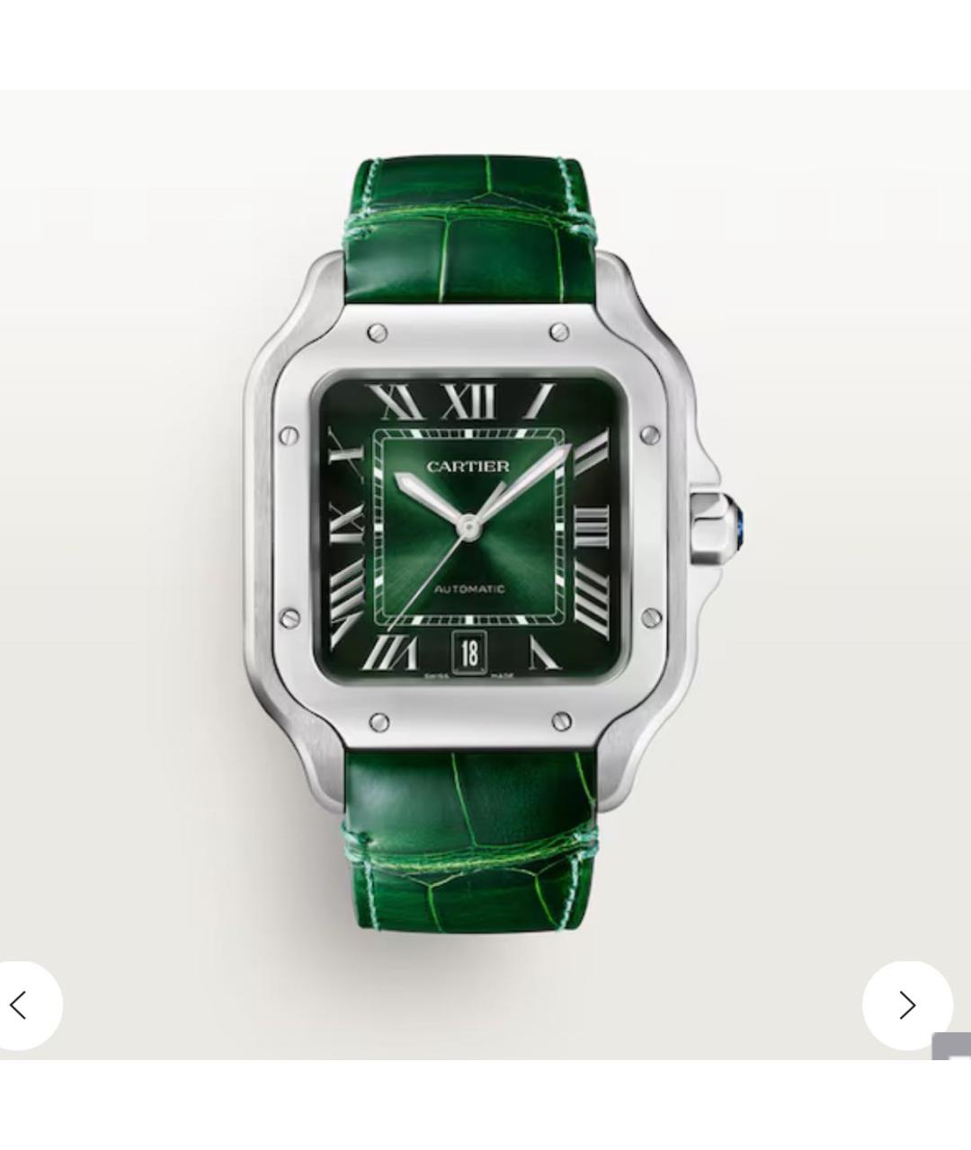 CARTIER Зеленые часы, фото 2