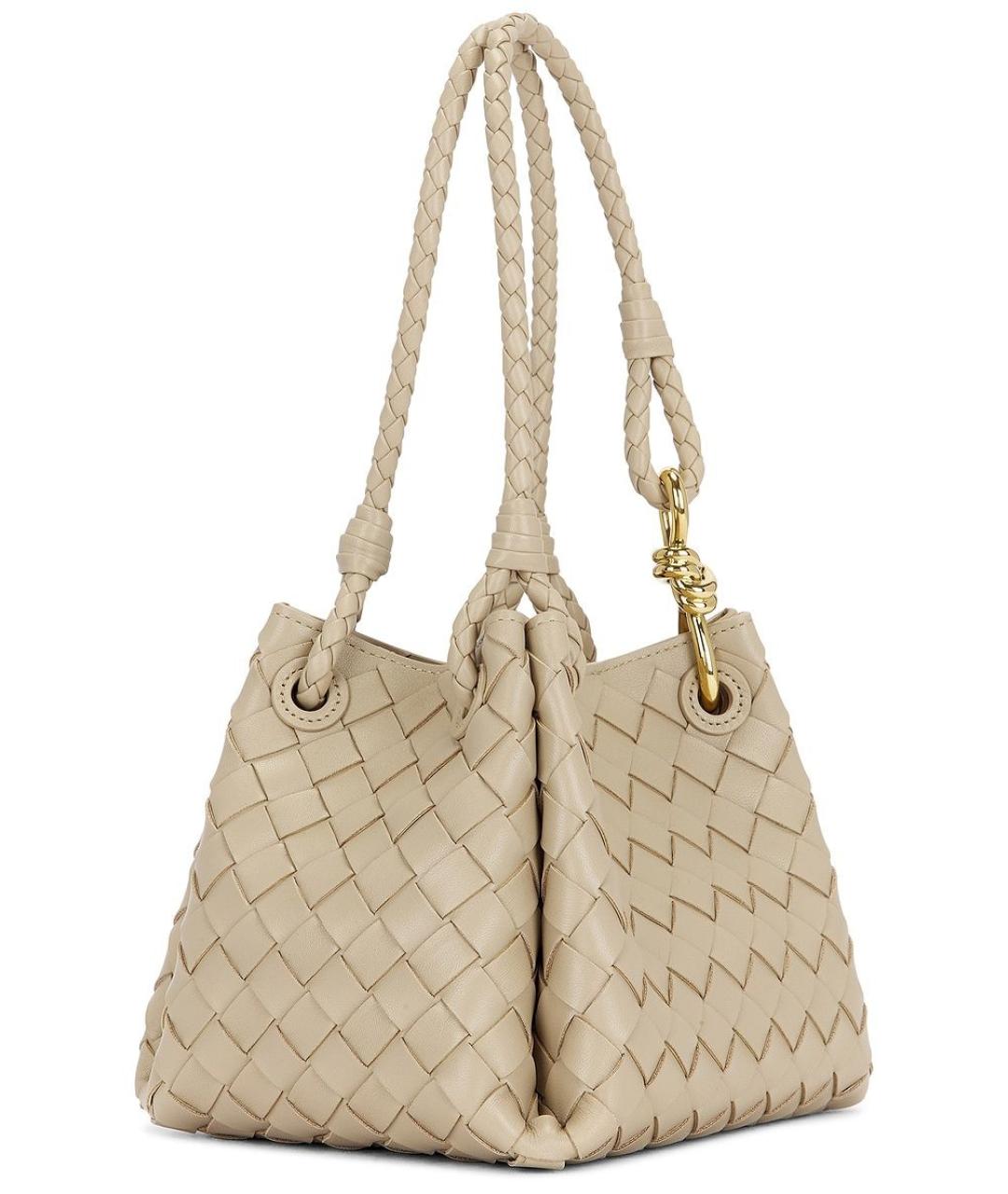BOTTEGA VENETA Бежевая кожаная сумка тоут, фото 5
