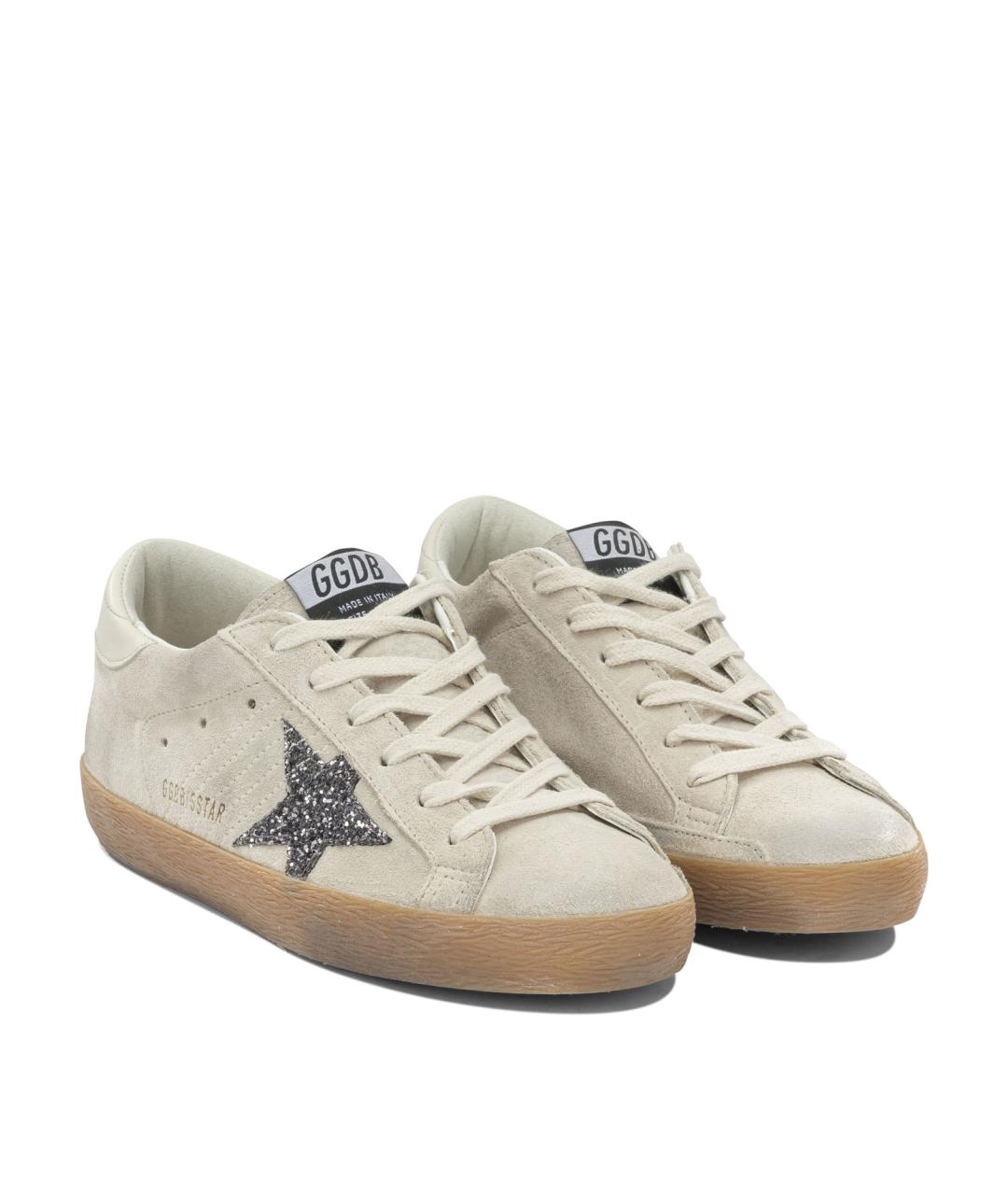 GOLDEN GOOSE Бежевые кожаные кеды, фото 2