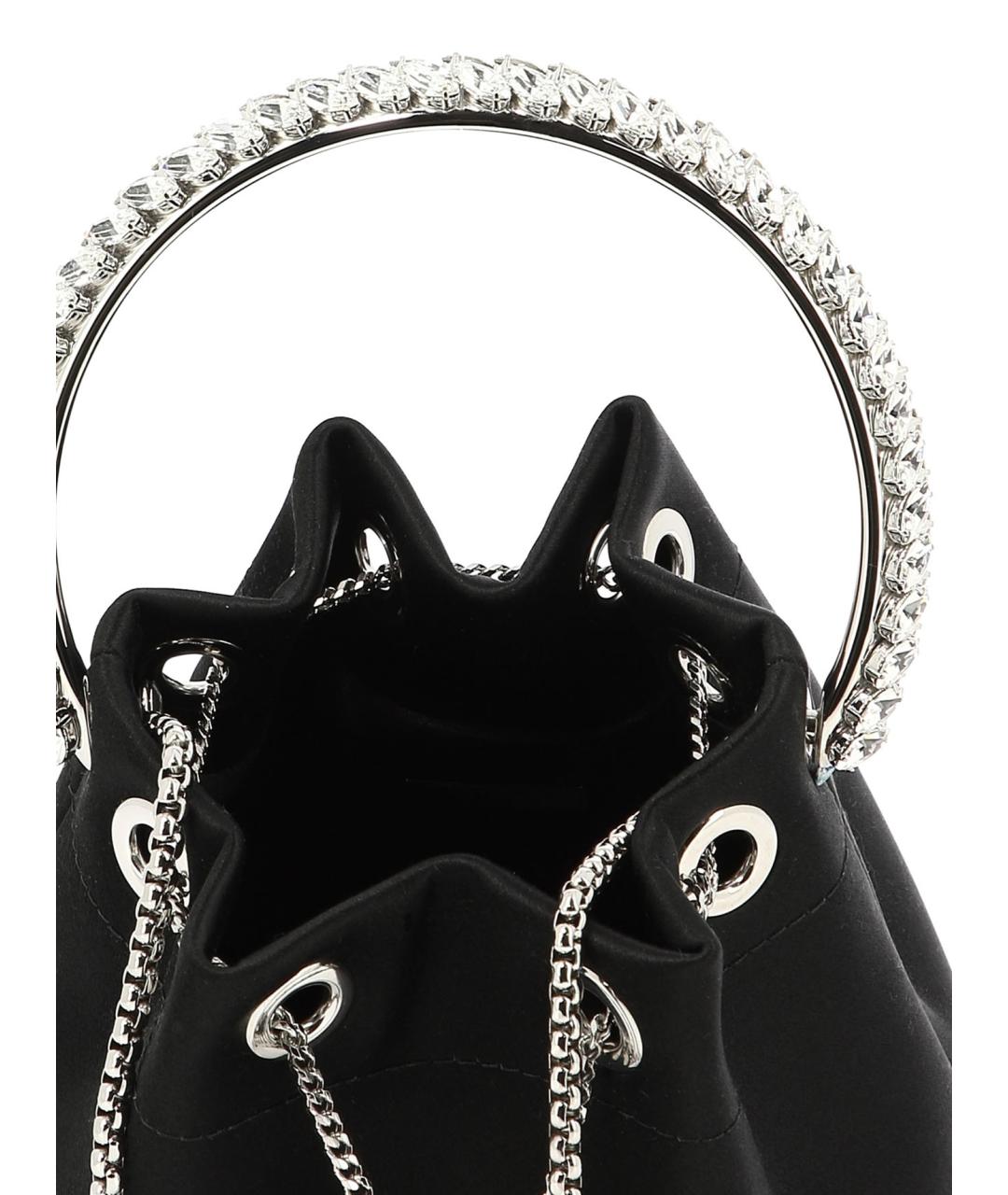 JIMMY CHOO Черная тканевая сумка с короткими ручками, фото 5