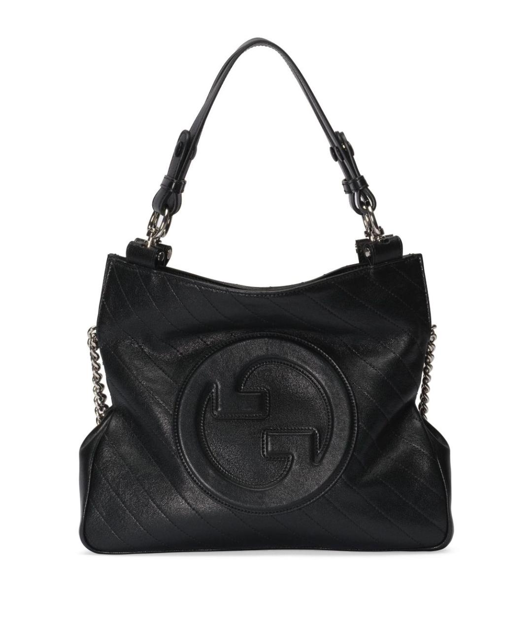 GUCCI Черная кожаная сумка тоут, фото 1