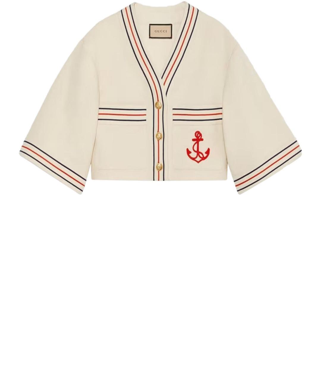 GUCCI Белая хлопковая футболка, фото 1