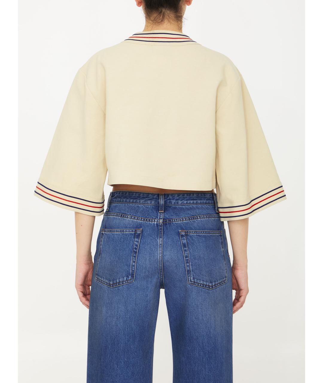GUCCI Белая хлопковая футболка, фото 4