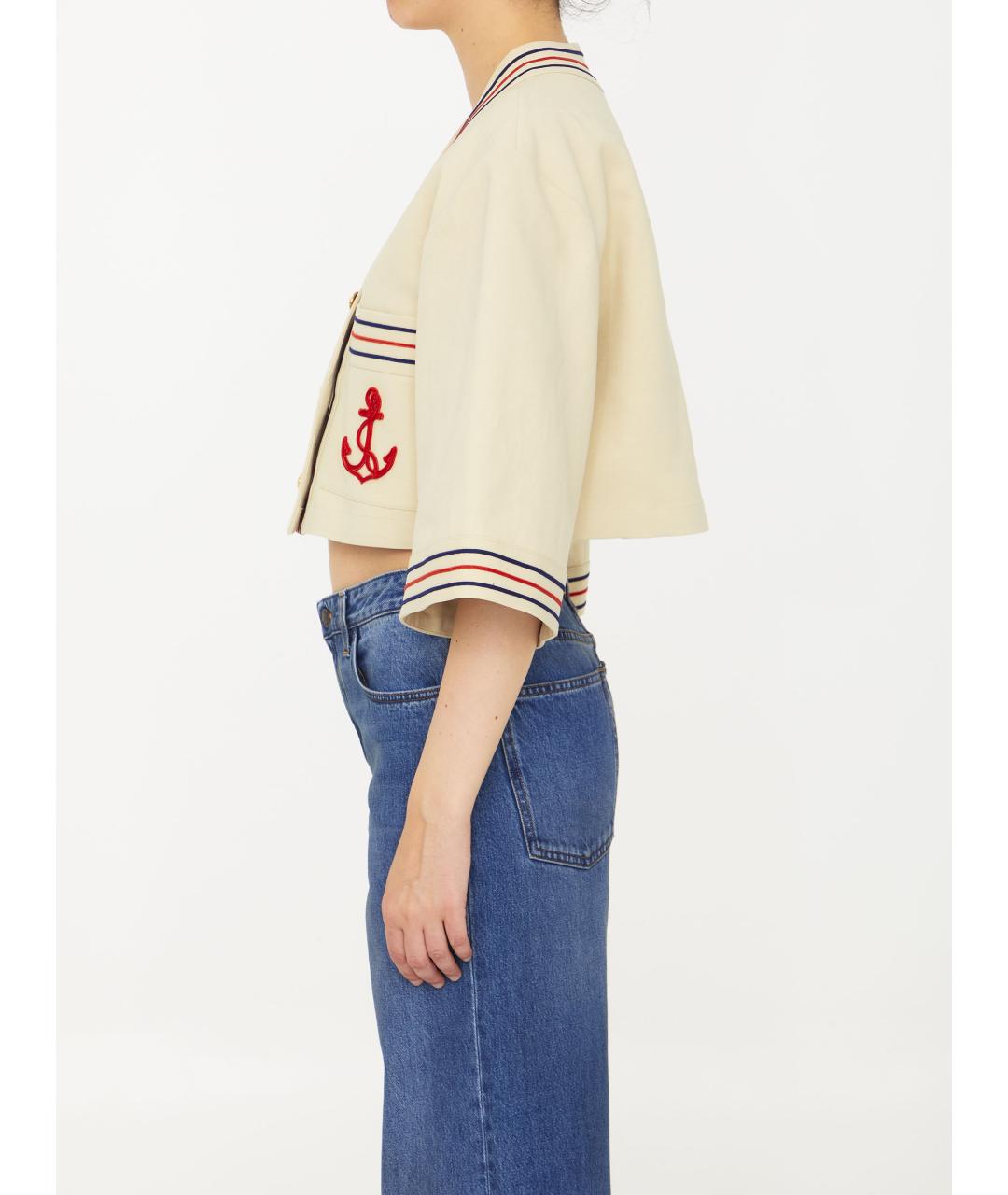 GUCCI Белая хлопковая футболка, фото 3