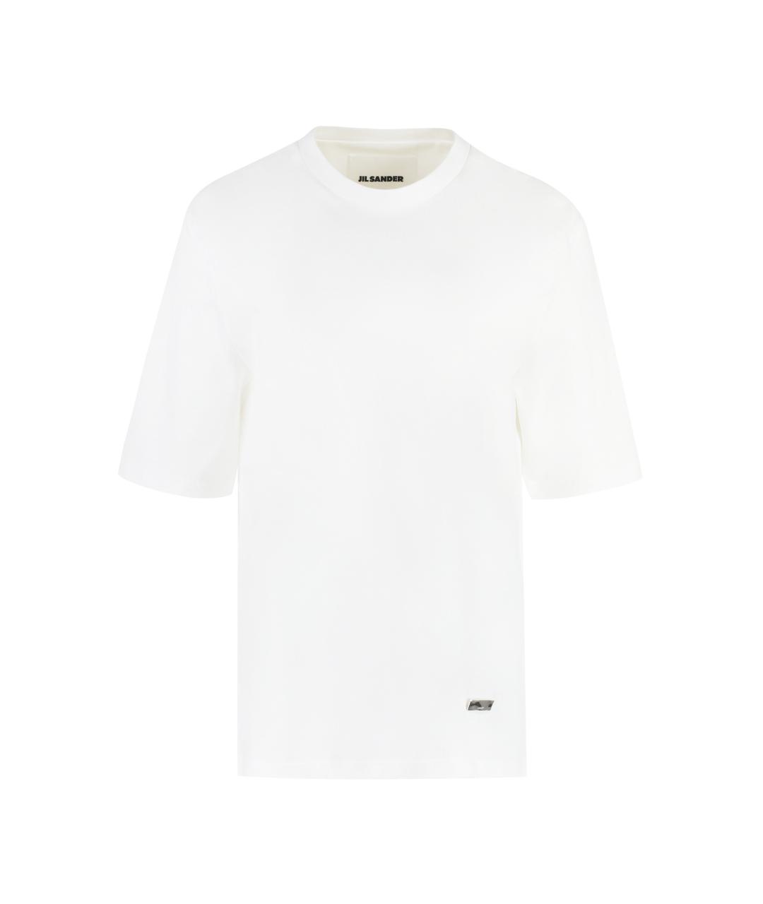 JIL SANDER Белая хлопковая футболка, фото 1