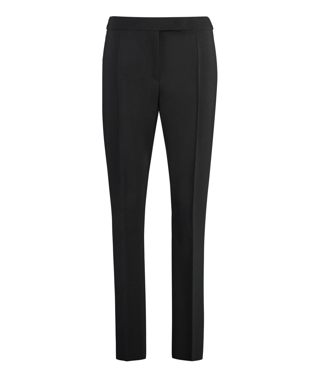 MAX MARA Черные шерстяные прямые брюки, фото 3