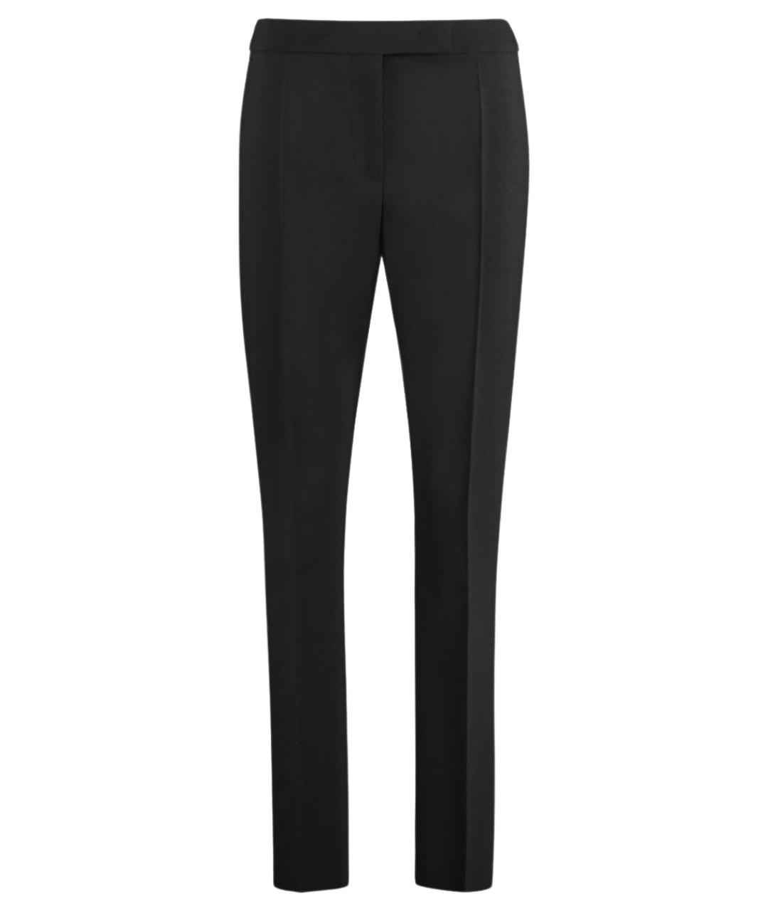 MAX MARA Черные шерстяные прямые брюки, фото 1
