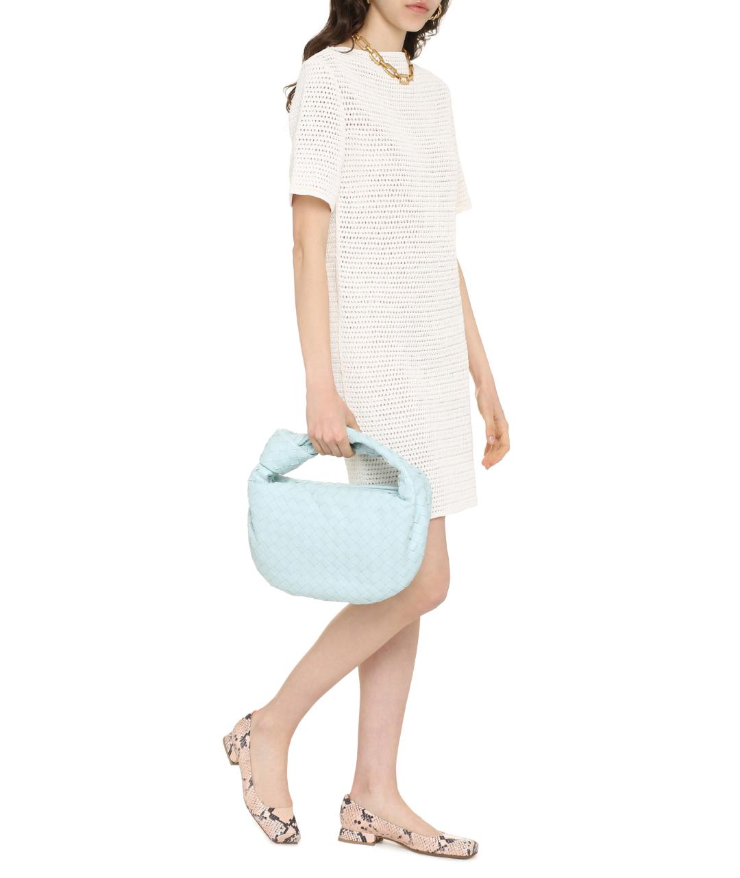 BOTTEGA VENETA Бежевое хлопковое повседневное платье, фото 3