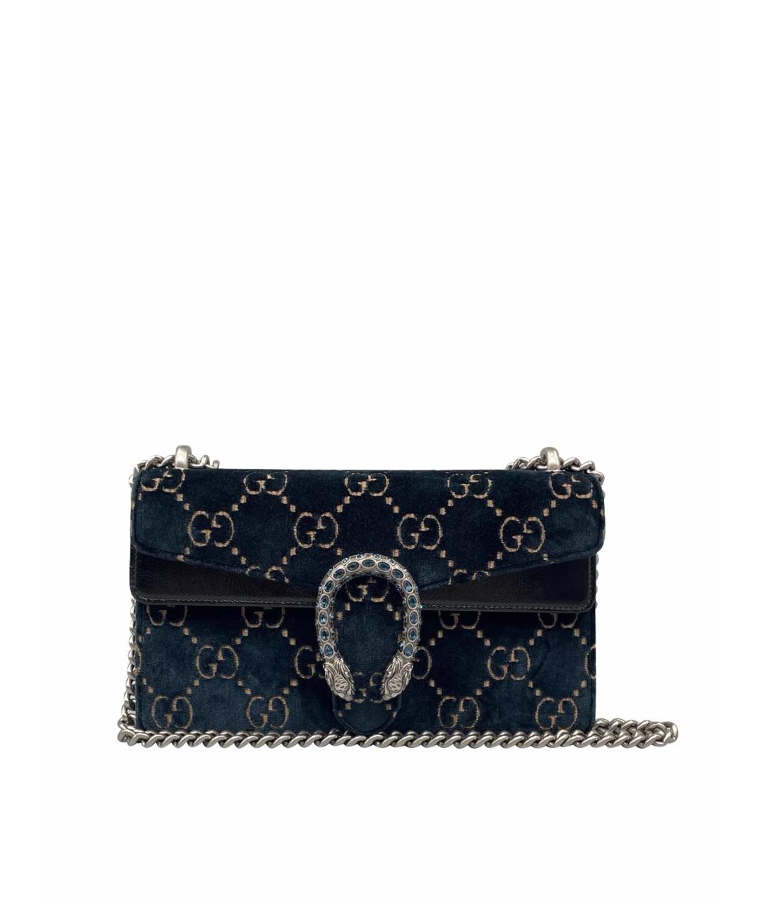 GUCCI Черная бархатная сумка через плечо, фото 1
