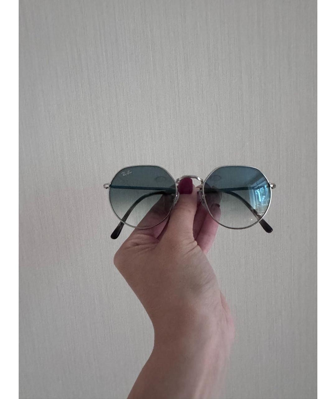 RAY BAN Голубые металлические солнцезащитные очки, фото 2