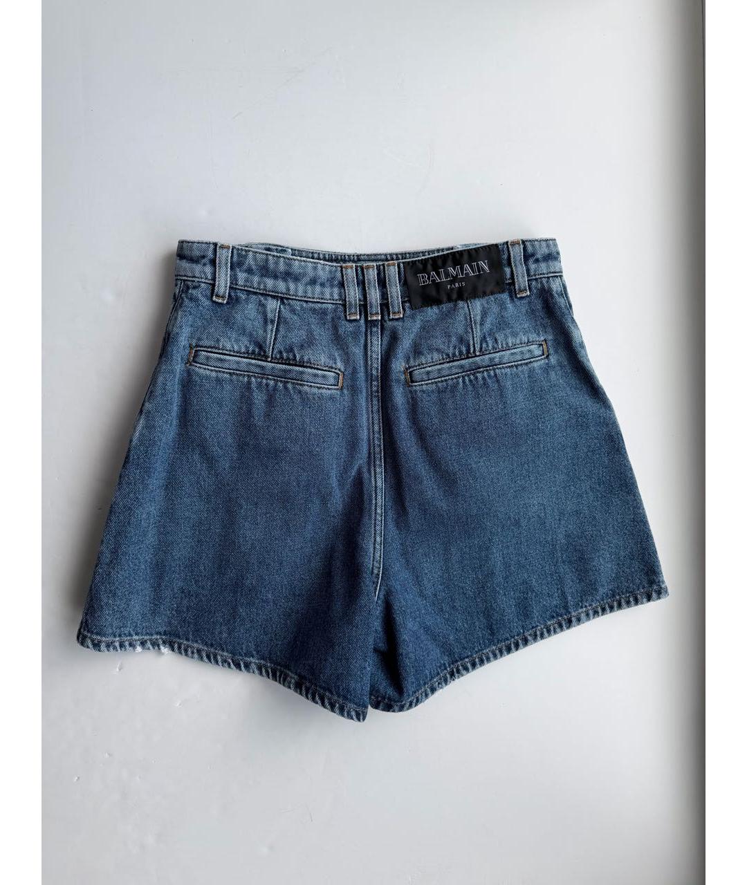 BALMAIN Голубые хлопковые шорты, фото 3