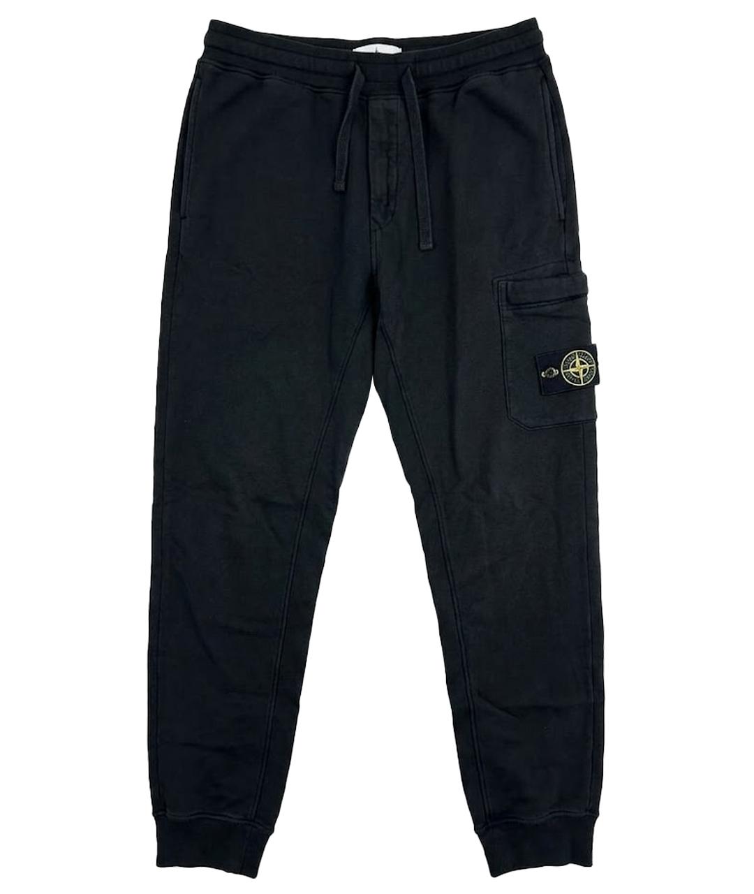 STONE ISLAND Черные хлопковые повседневные брюки, фото 1
