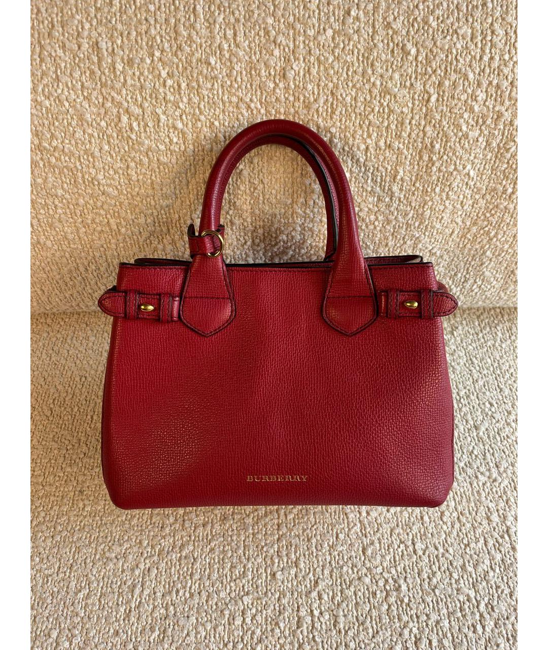 BURBERRY Красная кожаная сумка с короткими ручками, фото 9