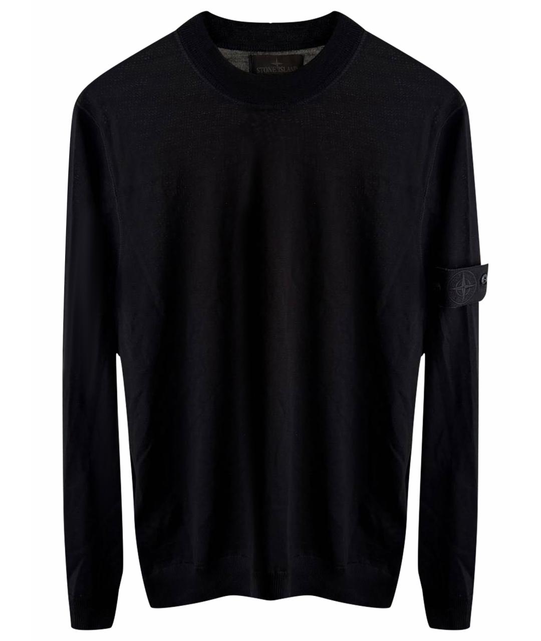 STONE ISLAND Черный хлопковый джемпер / свитер, фото 1
