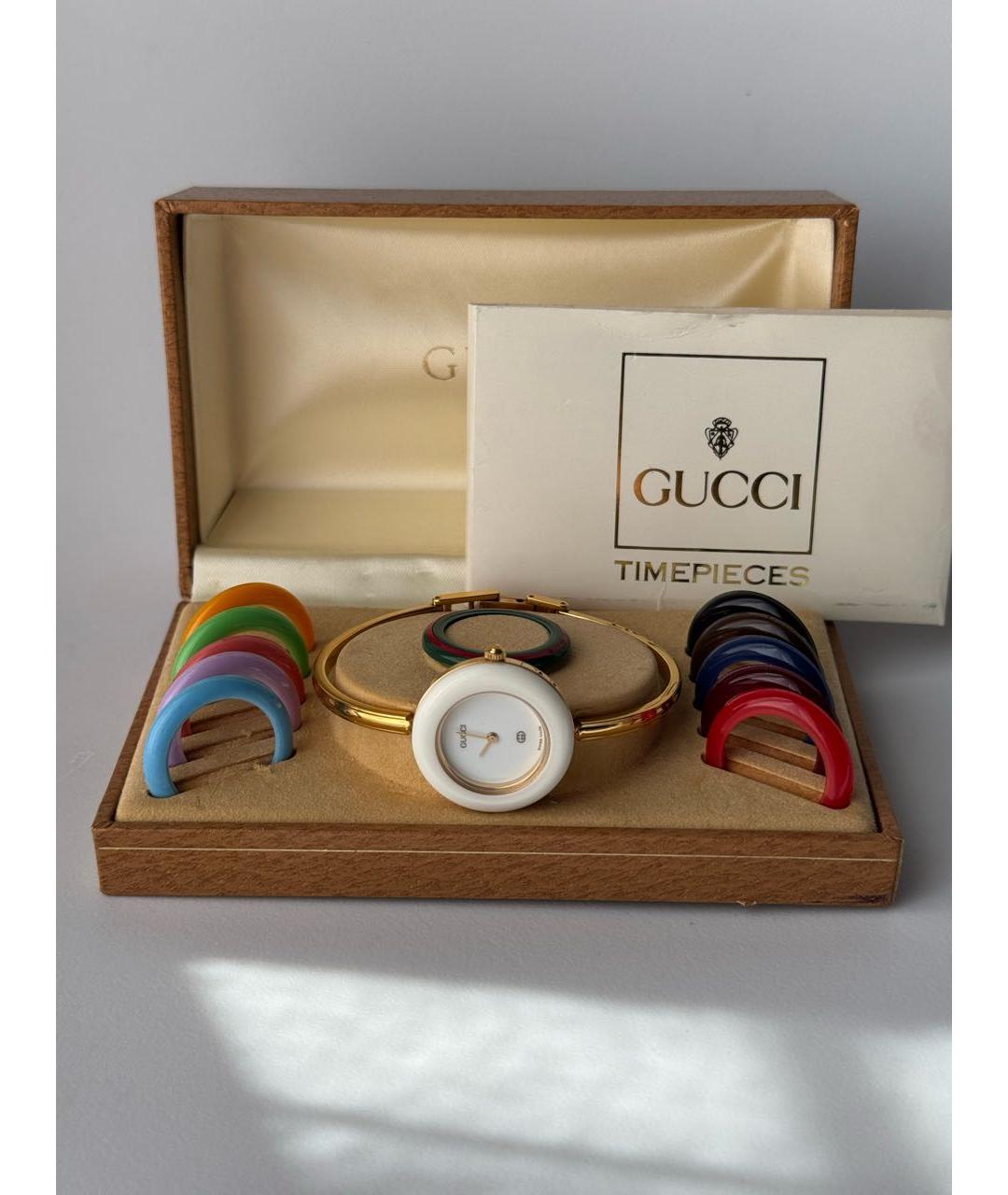 GUCCI Золотые пластиковые часы, фото 7