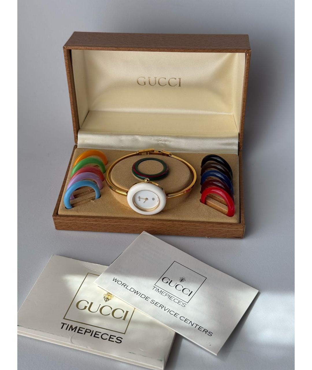 GUCCI Золотые пластиковые часы, фото 4