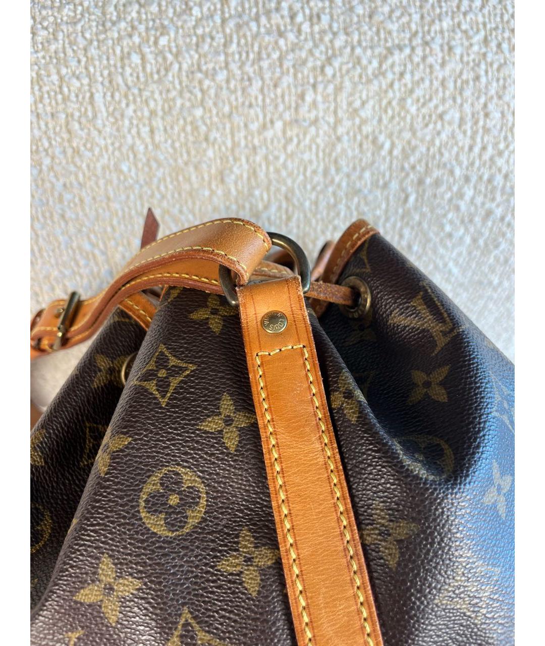 LOUIS VUITTON Коричневая кожаная сумка через плечо, фото 6
