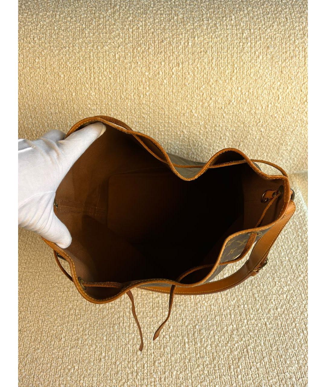 LOUIS VUITTON Коричневая кожаная сумка через плечо, фото 4