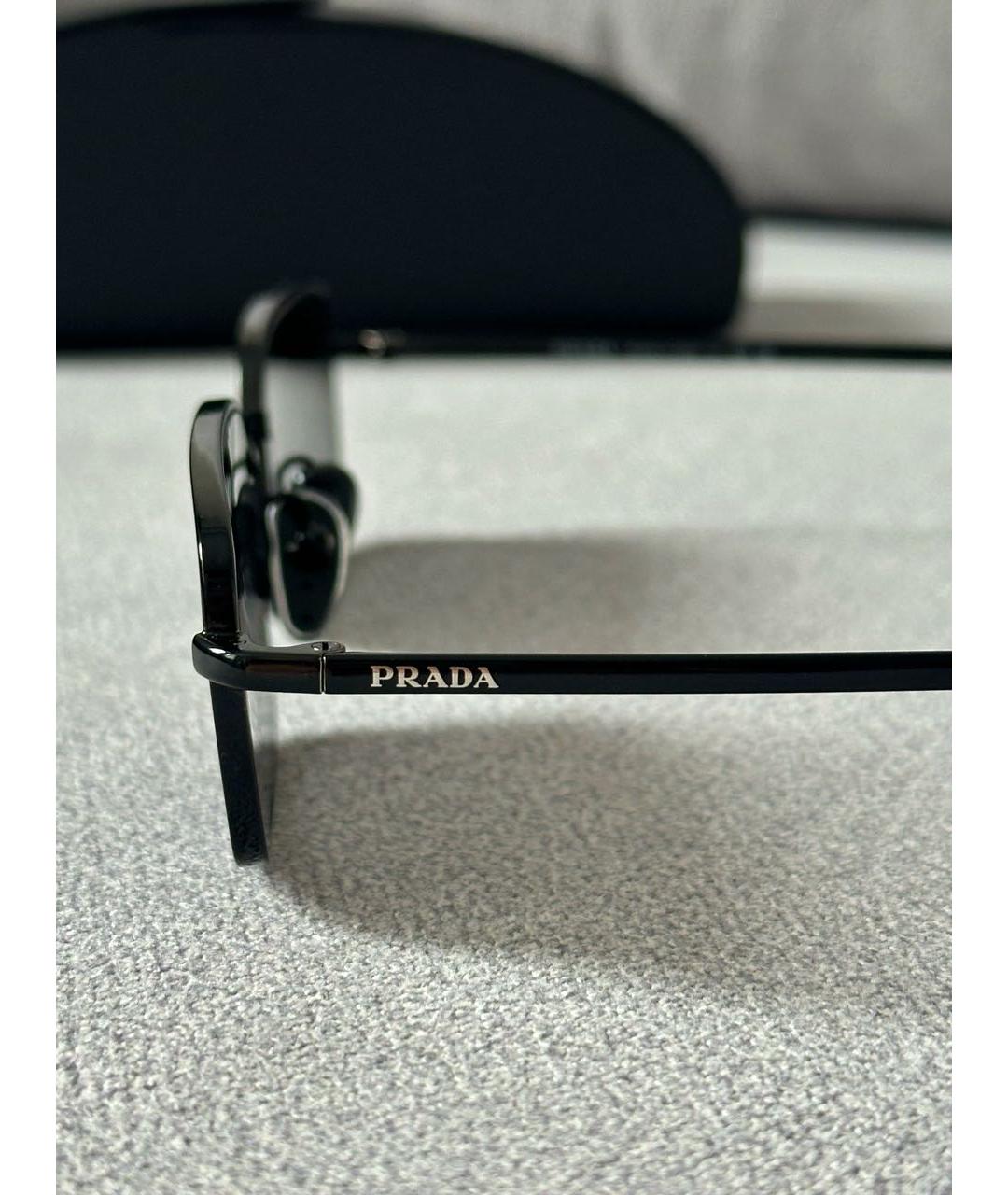 PRADA Черные металлические солнцезащитные очки, фото 6