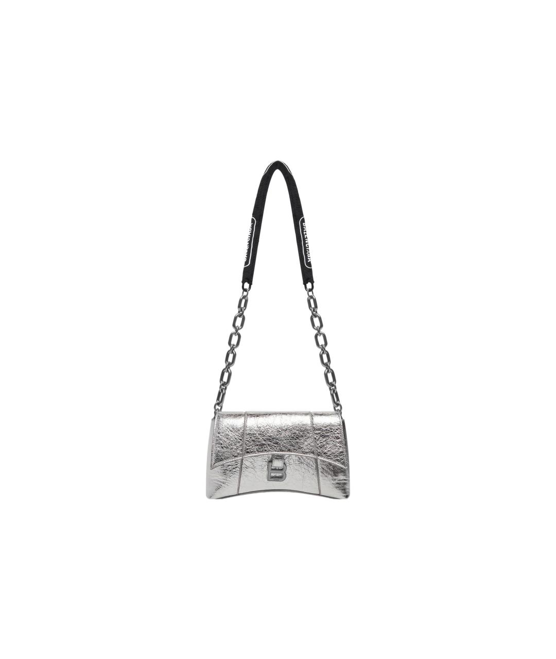 BALENCIAGA Серебряная кожаная сумка через плечо, фото 2