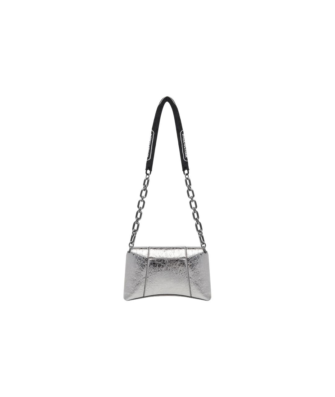 BALENCIAGA Серебряная кожаная сумка через плечо, фото 3