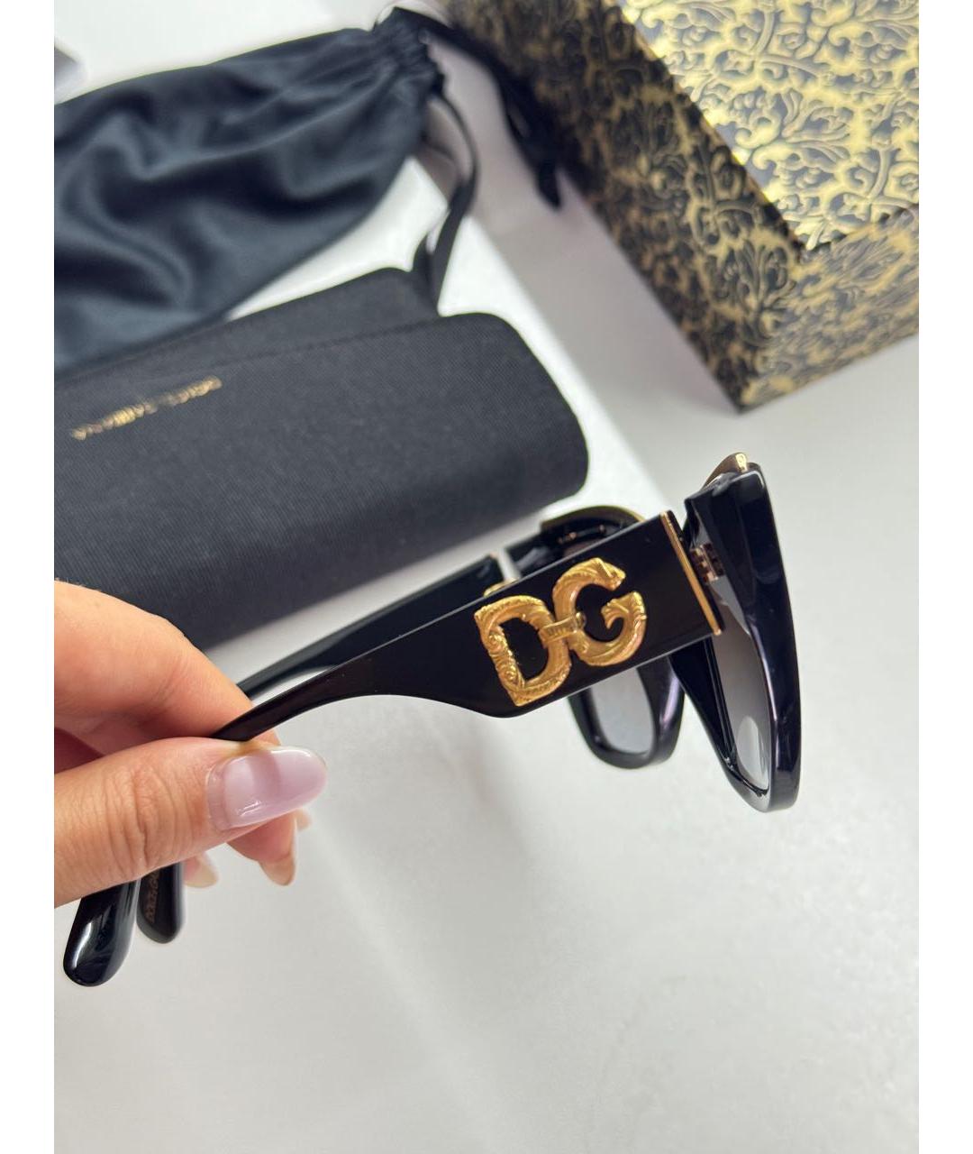 DOLCE&GABBANA Черные пластиковые солнцезащитные очки, фото 3