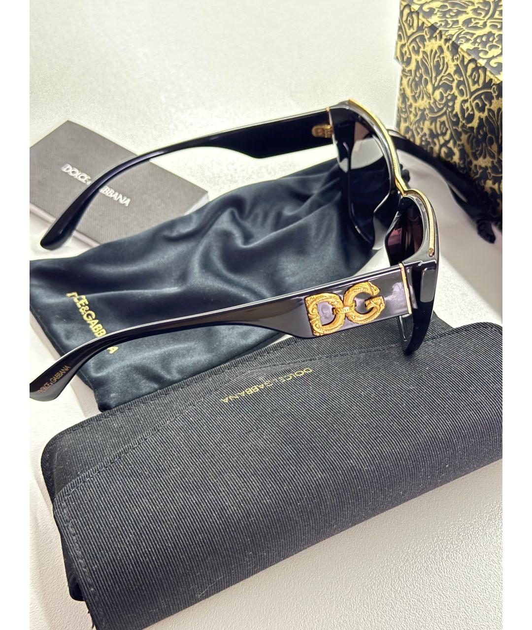 DOLCE&GABBANA Черные пластиковые солнцезащитные очки, фото 7
