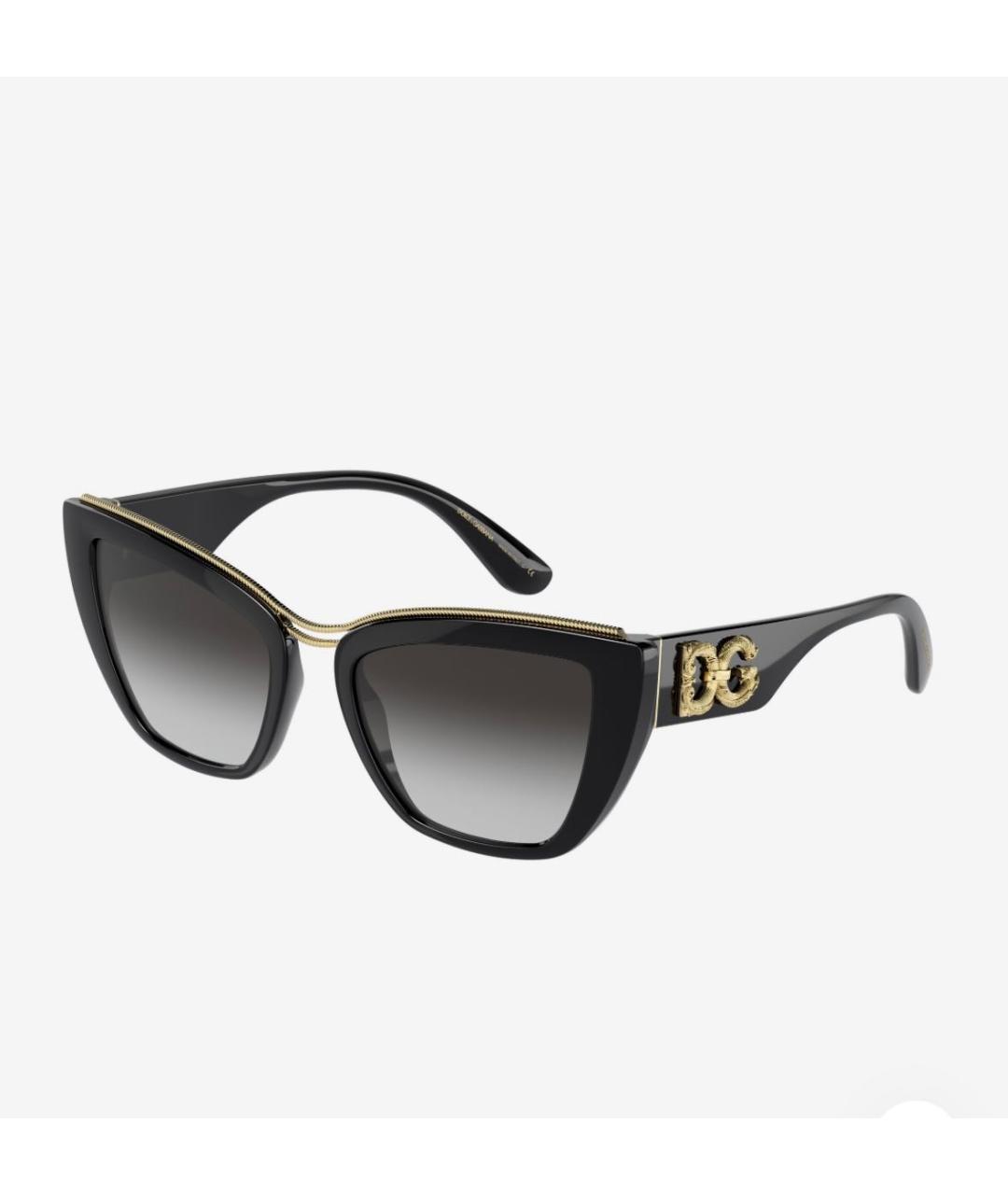 DOLCE&GABBANA Черные пластиковые солнцезащитные очки, фото 2