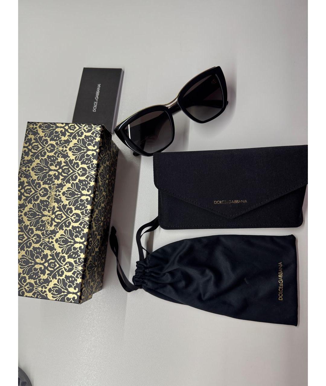 DOLCE&GABBANA Черные пластиковые солнцезащитные очки, фото 4