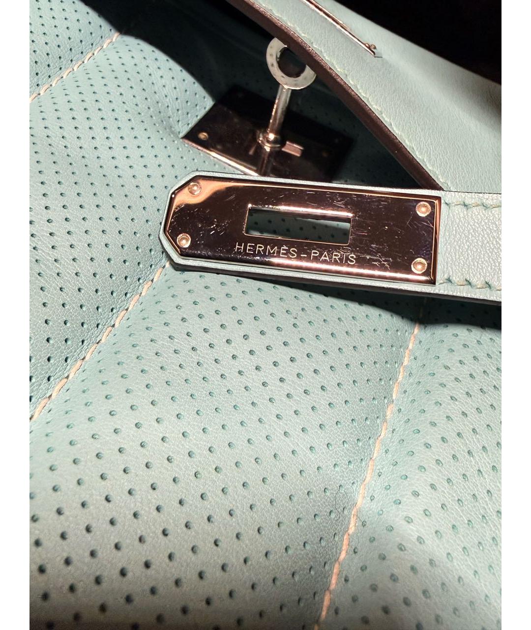 HERMES Голубая кожаная сумка через плечо, фото 7