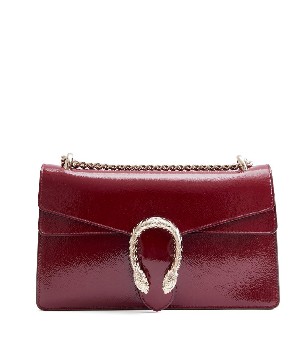 GUCCI Бордовая кожаная сумка через плечо, фото 1