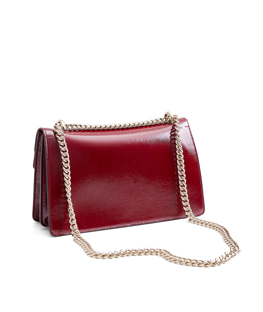 GUCCI Бордовая кожаная сумка через плечо, фото 4
