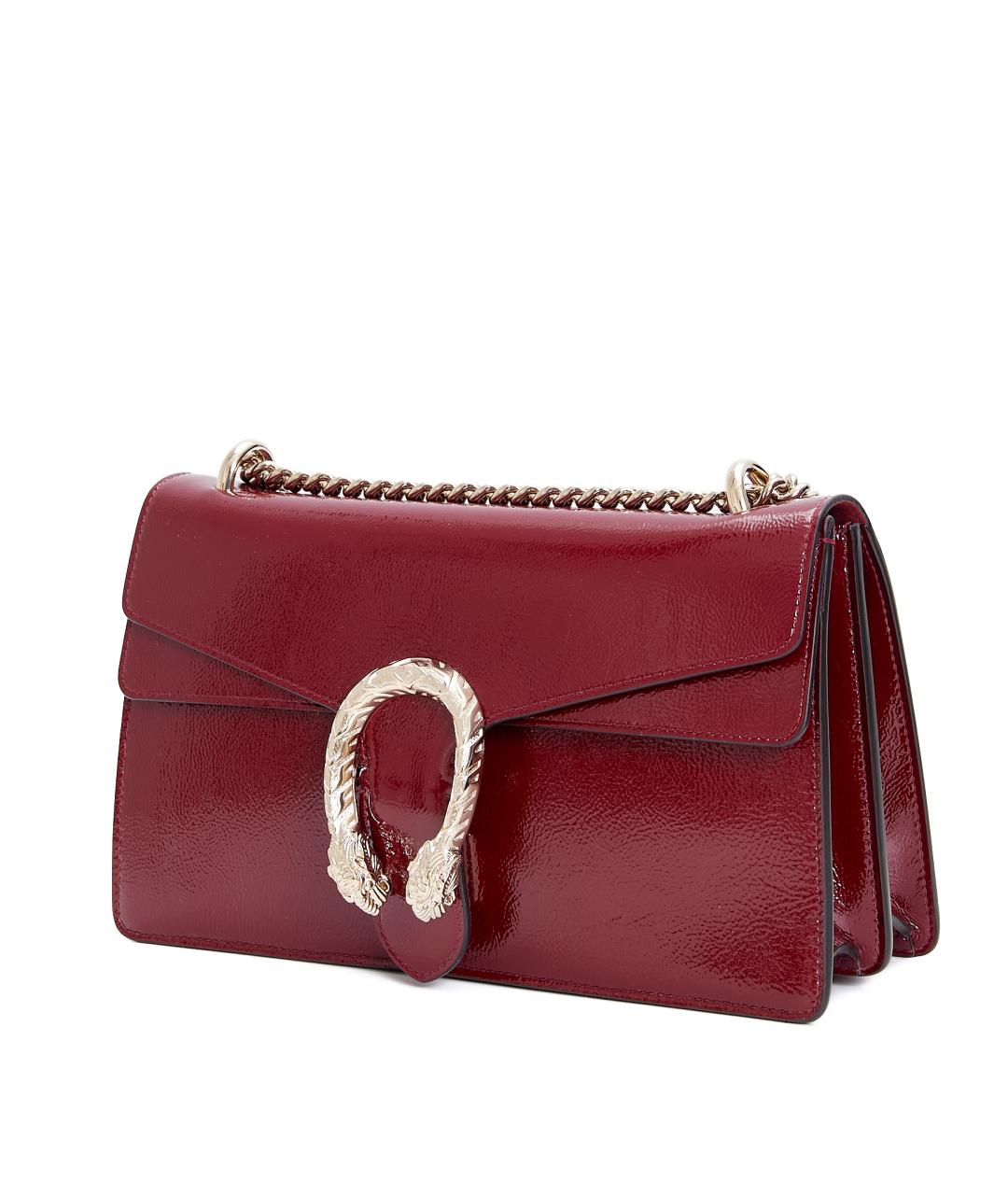 GUCCI Бордовая кожаная сумка через плечо, фото 2