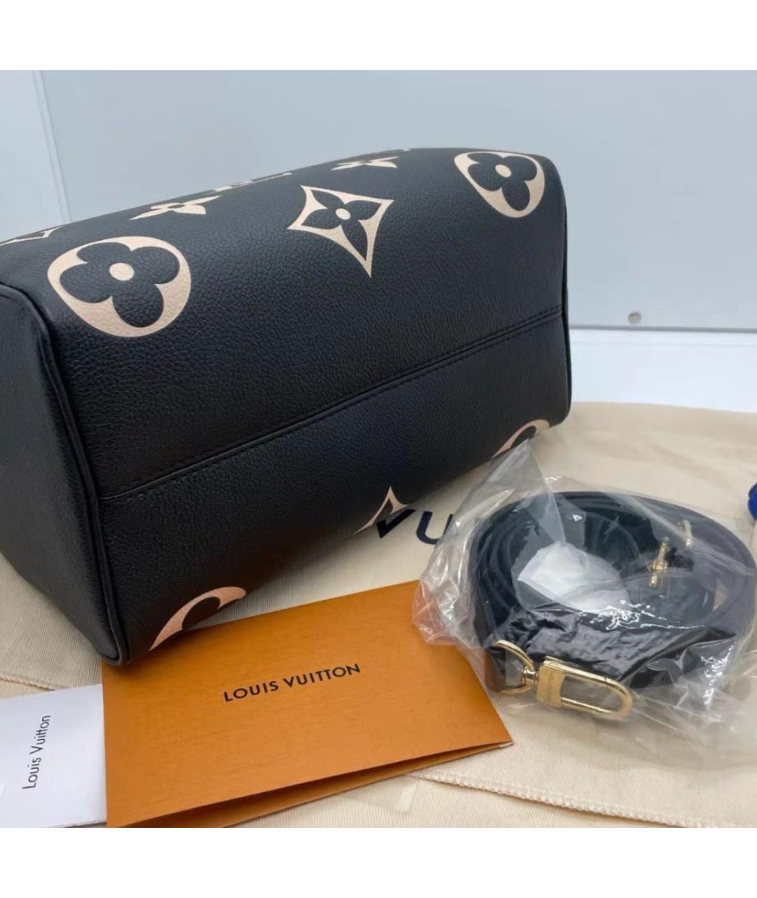 LOUIS VUITTON Черная кожаная сумка через плечо, фото 4