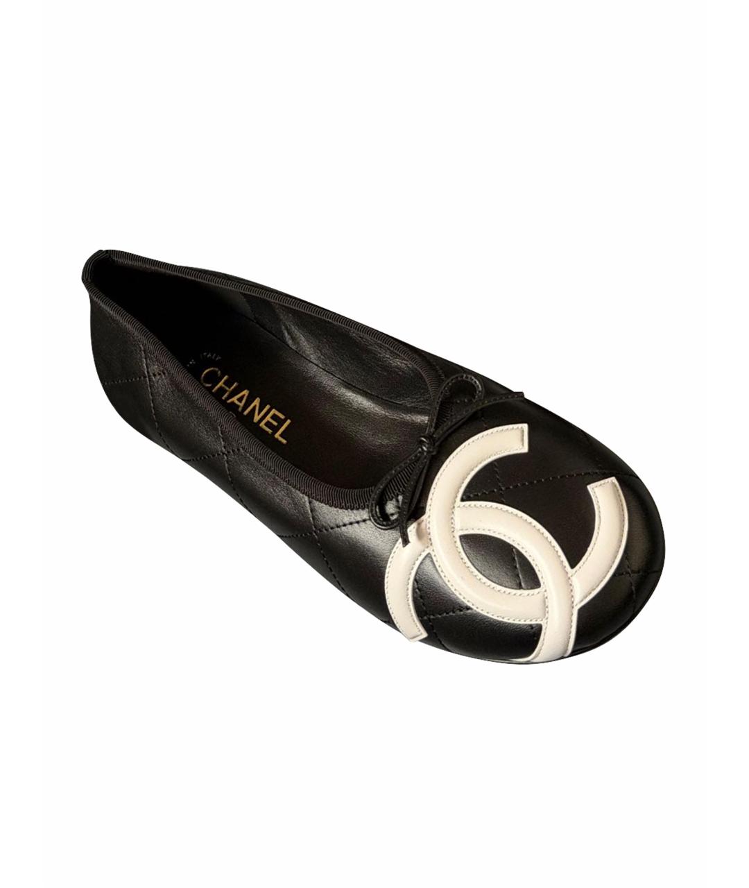 CHANEL Черные кожаные балетки, фото 1