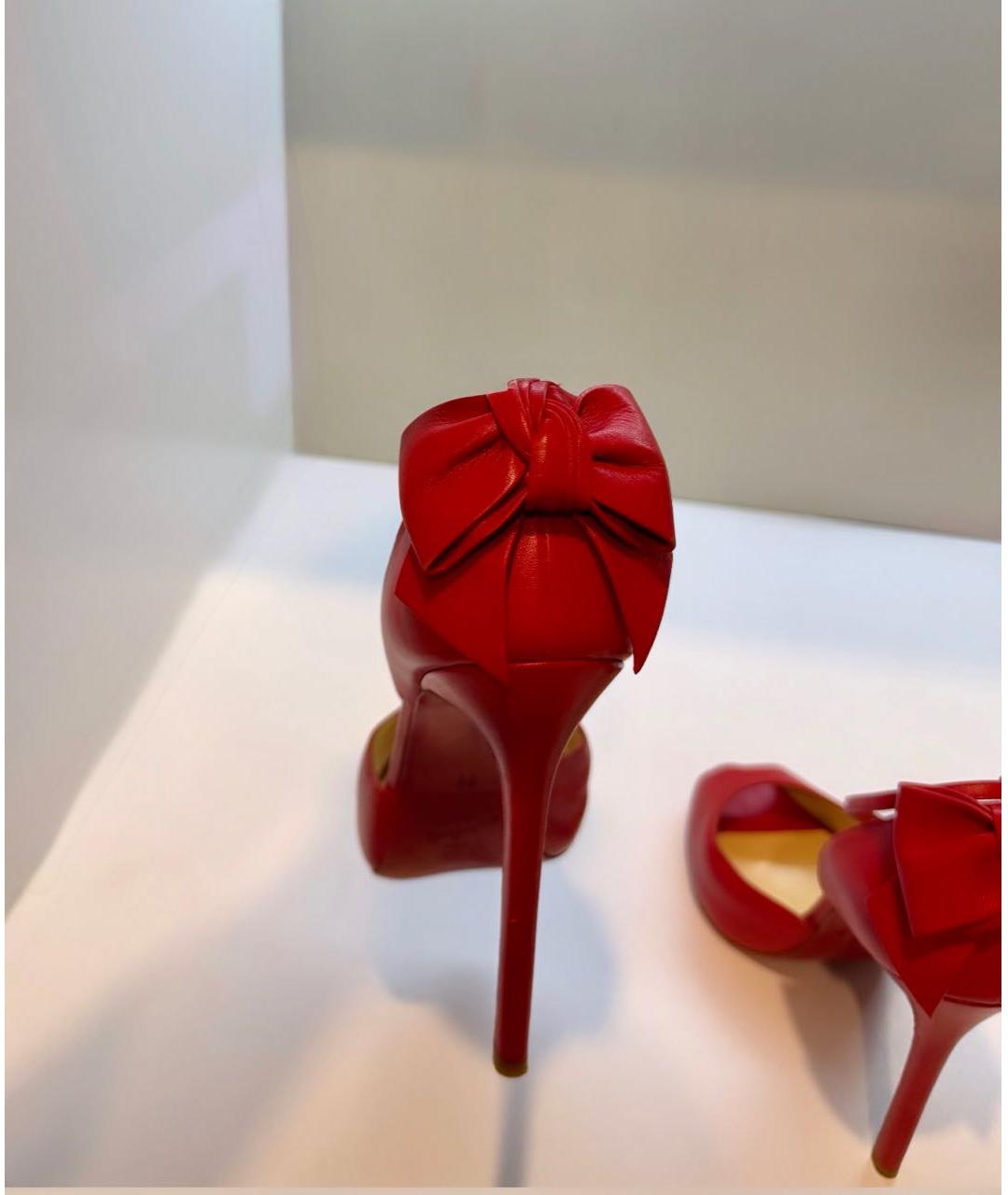 CHRISTIAN LOUBOUTIN Красные кожаные босоножки, фото 5