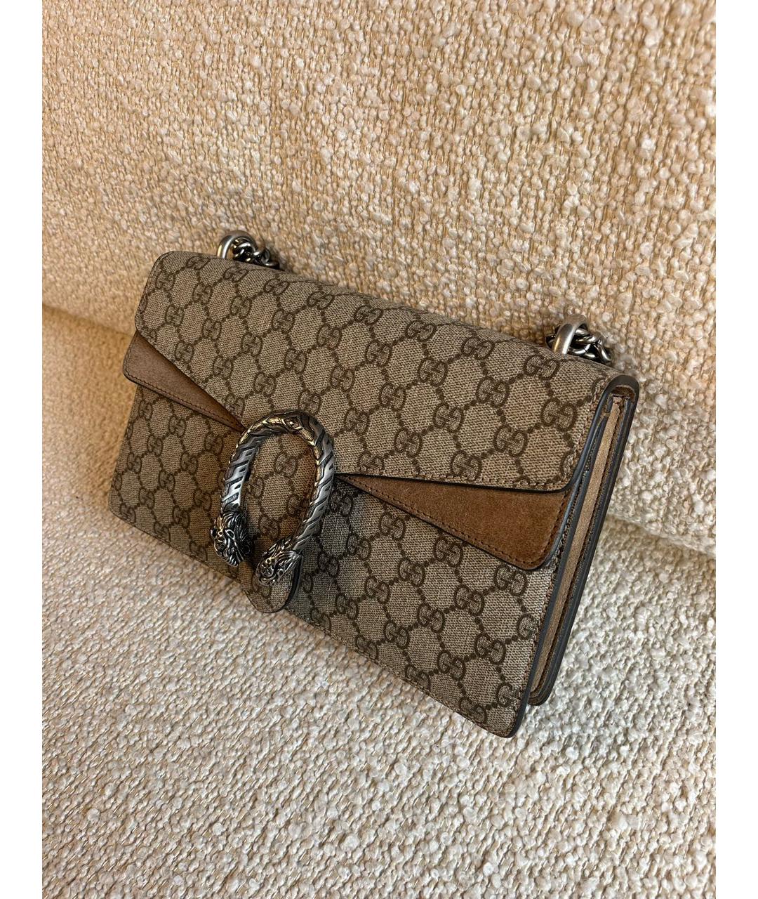 GUCCI Коричневая кожаная сумка через плечо, фото 5