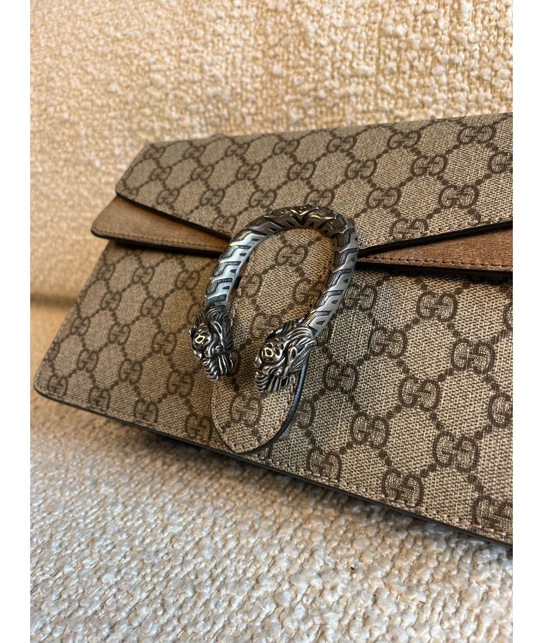GUCCI Коричневая кожаная сумка через плечо, фото 8