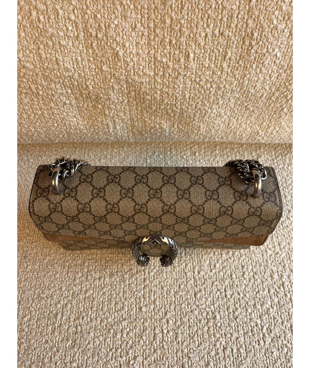 GUCCI Коричневая кожаная сумка через плечо, фото 7