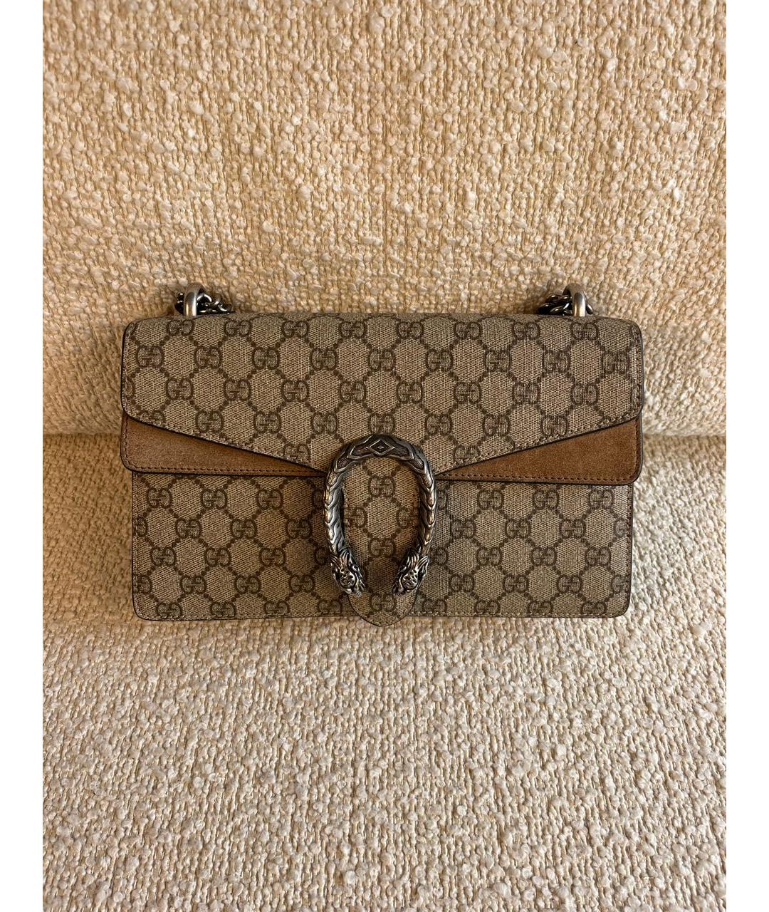 GUCCI Коричневая кожаная сумка через плечо, фото 9
